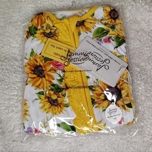 Sunflower Print Pajama Set
